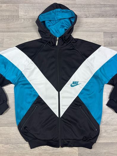 Vintage 80s Nike Hoodie Track Jacket Mens Medium