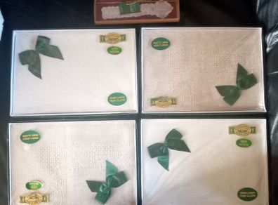 Four Vintage Ferguson Linen Traycloths