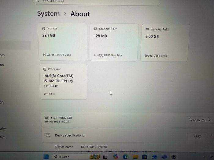 Hp Probook 440 G7 | i5 - 10Th Gen | 8gb Ram | 256gb SSD