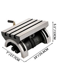 10 x 7 inch Tilting Milling Table Adjustable Rotary Worktable Machine with 3 T-Slots & a Crank Handle Heavy Duty for Grinding Milling