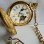 Mount Royal Half Hunter Gold Plated Sun and Moon Dial Pocket Watch (works perfectly) Image 5