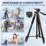 64'' Tripod for iPhone, Phone Tripod with Remote and Mobile Phone Stand for Filming, Aluminum Lightweight Travel Tripod for Samsung Smartphone/DSLR/Camera, Portable Extendable Camera Stand Image 3