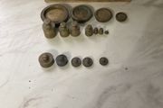 antique vintage brass weights