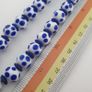 Antique Venetian Style White Blue Dotted Glass Beads Necklace Image 10