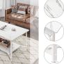 2-Tier Coffee Table with Open Shelf for Spacious Storage, Coffee Desk, Industrial-Style for Living Room, Home, Office White Marble (FREE POSTAGE) Image 3