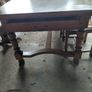 Antique 8 seater solid French monastery Oak table plus 4 seater bench and 4 chairs Image 10