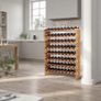 72 Bottle Stackable Modular Wine Rack, 8-Tier, Floor Freestanding Wine Storage Rack, Sturdy Wines Holder Display Shelf, Wobble-Free Shelves, Easy Assembly, for Kitchen, Cellar, and Bar, Natural Image 8