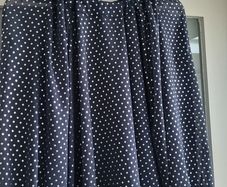 M&S navy layered high neck polka dot blouse Sz 16