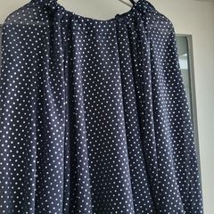 M&S navy layered high neck polka dot blouse Sz 16