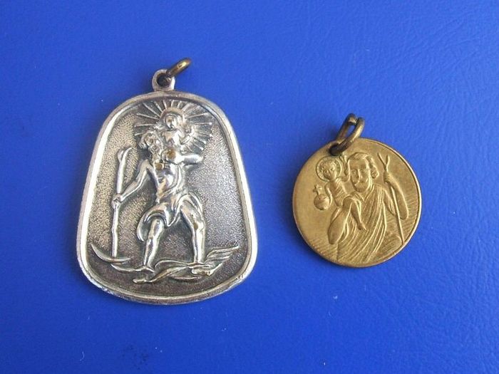 Two vintage ST. CHRISTOPHER medals (1970s/60s or earlier)