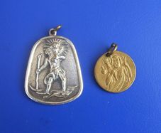 Two vintage ST. CHRISTOPHER medals (1970s/60s or earlier)