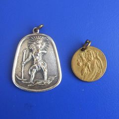 Two vintage ST. CHRISTOPHER medals (1970s/60s or earlier)