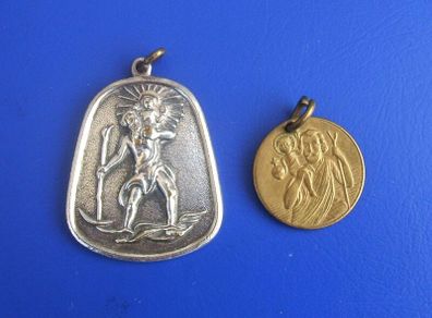Two vintage ST. CHRISTOPHER medals (1970s/60s or earlier)