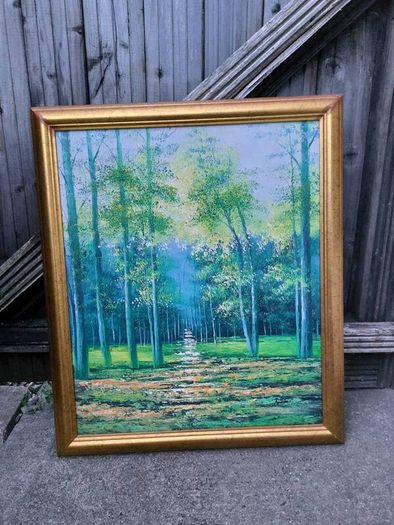 Forest oil painting