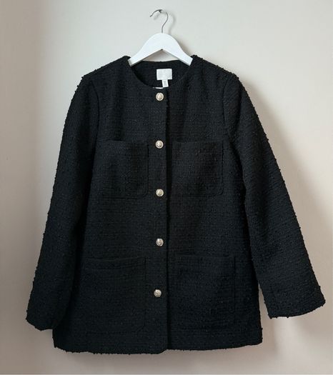 H&M Boucle Jacket Black Size M!