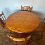Solid Pine Drop-Leaf Round Dining Table & 4 Chairs Country Image 2