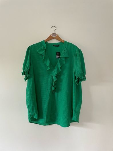 Savida ruffle front green top plus size New