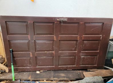 Pair Solid Teak Garage Doors