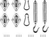 Awning Attachment Set, Heavy Duty Sun Shade Sail Stainless Steel Hardware Kit for Garden Triangle and Square, Rectangle, Sun Shade Sail Fixing Accessories