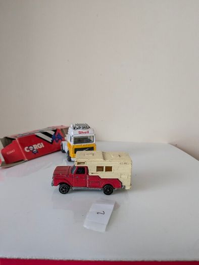 4 vintage Corgi Juniors die-cast models, made in Great Britain. These are classic 1:64 scale models