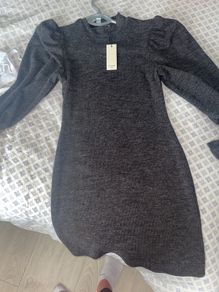 Grey wool dress