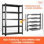 Heavy Duty Metal Shelf 183x90x40 cm with 5 Adjustable Metal Shelf Garage Shelving Units,Racking for Garage,Storage Shelf for Cellars & Workshops,Load capacity up to 1000 kg,Black Image 4