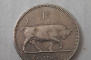 Irish shilling coin in case