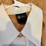 Vintage 80s 90s Style Cropped Waistcoat Blouse Beige & Cream XL / 42 / 14 Image 3