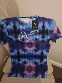 Men's Puma Mercedes AMG Formula One (F1) Tye Die Shirt, size XS