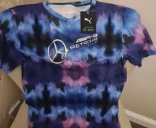 Men's Puma Mercedes AMG Formula One (F1) Tye Die Shirt, size XS