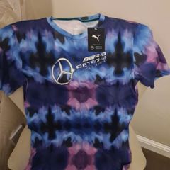 Men's Puma Mercedes AMG Formula One (F1) Tye Die Shirt, size XS