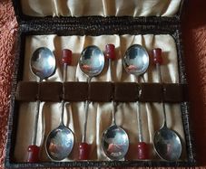 boxed red tip collectable spoon's