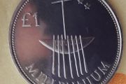 1 pound coin in case year 2000