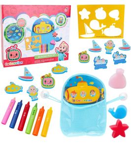 Bathtime Playset Featuriing Memory Match Game & Crayon & Stencil Set - Bath Toys - Suitable ages 3+