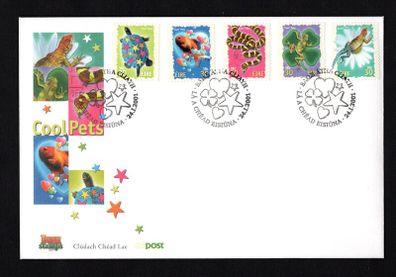 2001 Ireland Greetings/ Love (Cool Pets) Commemorative Stamps (ex booklet)  An Post First Day Cover (FDC)
