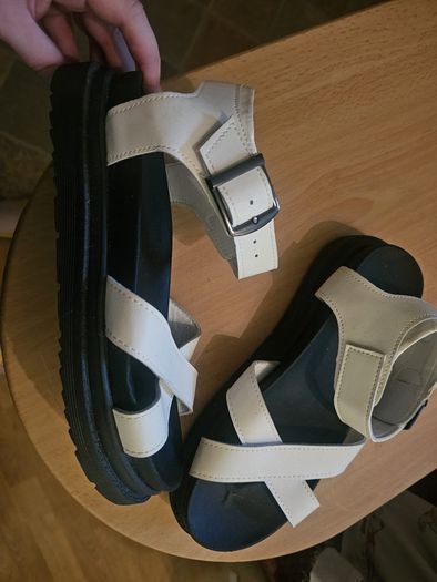 White Chunky Strap Sandals
