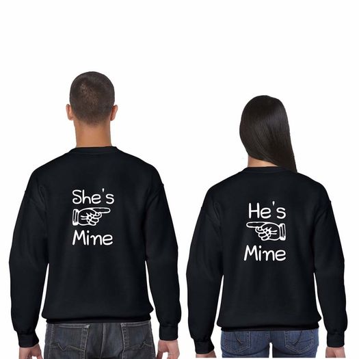 He and She is mine Couple Sweatshirts (set) great wedding gift present