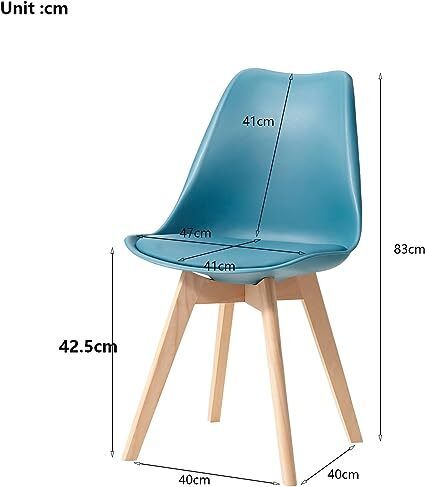 Set of 4 Scandinavian Dining Chairs, Upholstered Chairs with Beech Wood Legs for Dining Room, Living Room, Bedroom, Kitchen