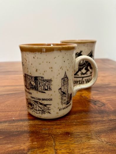 2 Vintage Ceramic Mugs Scotland and Wales