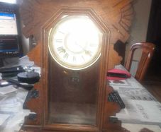 Antique Victorian 19th century AMERICAN GINGERBREAD CLOCK made by Ansonia Buffalo Postage Available