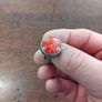 925 Silver and Red Coral Ring Image 2