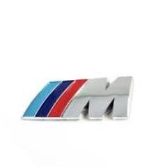 BMW Boot M sport badge Gloss Silver 7.2cm x 2.7cm