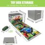 Toy Car Storage Box Play Mat with 20 Cars, Kids Storage Boxes with Handles, Foldable and Portable Toy Car Mats with Speed Roads for Boys Girls Image 2