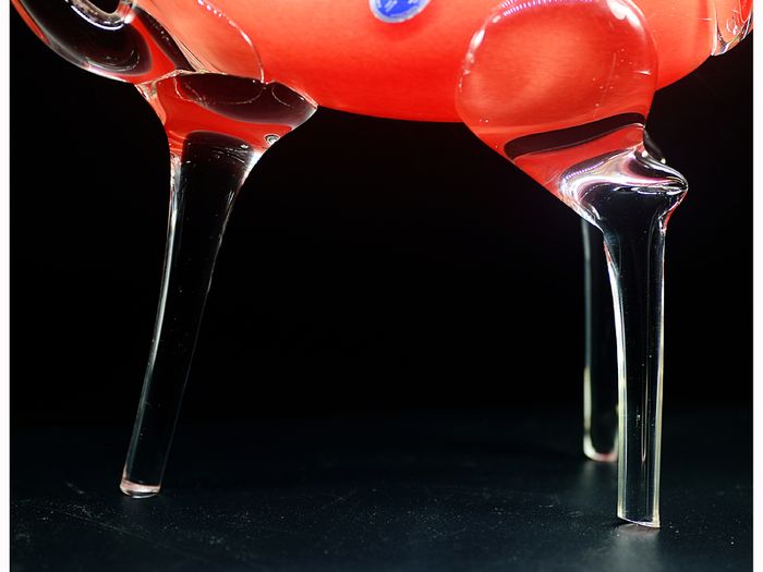 Vintage Modernist Stylised Glass Red Horse made in Belarus.