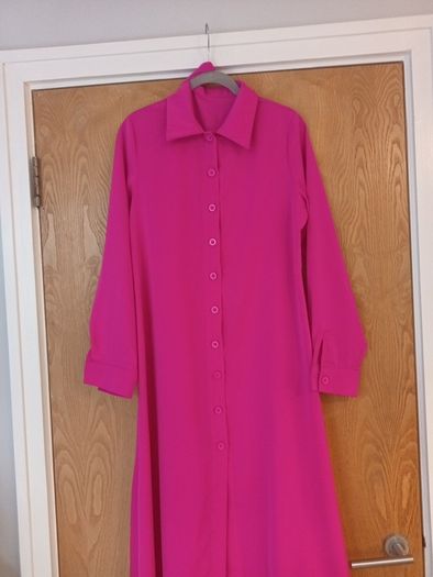 Cerise Pink Shirt Dress With A Selt Tie Belt.  S. 12. New.