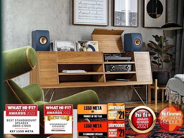 KEF LS50 Meta - Titanium as new pristine legendary LS50 bookshelf loudspeaker. Equipped with the 12th generation Uni-Q