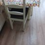 7ft farmhouse dining tabke and 6 chairs. Sine markings as well used over years. Very sturdy. Selling as downsizing. Image 2