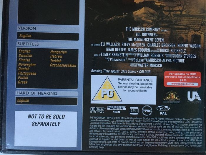 The Magnificent Seven Quadrilogy 1960-1972 (Yul Brynner, Eli Wallach, Steve McQueen, Charles Bronson, Robert Vaughan, George Kennedy & Lee Van Cleef) [4xMovie DVD]