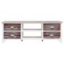 TV Cabinet White and Brown 115x30x40 cm Paulownia Wood Image 2