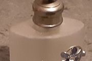 Nice glass and white metal perfume bottle